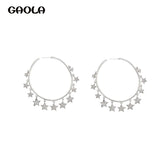 GAOLA Geometric Star Earrings Metal Texture Tassel Earring E9516