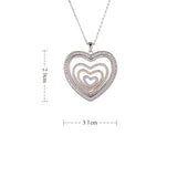 Vintage Heart Necklaces Love Pendants Silver CZ Jewelry GLD1397