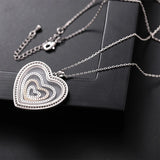 Vintage Heart Necklaces Love Pendants Silver CZ Jewelry GLD1397