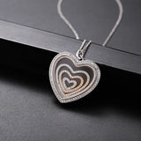 Vintage Heart Necklaces Love Pendants Silver CZ Jewelry GLD1397