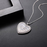 Vintage Heart Necklaces Love Pendants Silver CZ Jewelry GLD1397