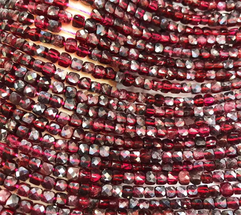 Red Garnet Loose Beads 4-5mm Faceted 14inch