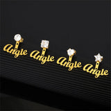 Stainless Steel Stud Earrings For Women Heart Star Round Earring