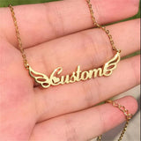 Personalized Angel Wings Pendant Necklace for Women