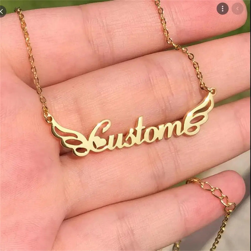 Personalized Angel Wings Pendant Necklace for Women