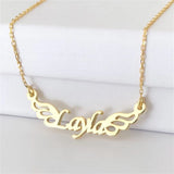 Personalized Angel Wings Pendant Necklace for Women