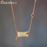 925 Silver Plated Jade Bamboo Necklace Romantic Choker