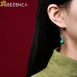 Malachite 925 Silver Phoenix Drop Earrings Ethnic Dangle Gift