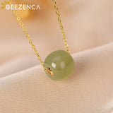 Jade Bead Silver Plated Necklace, Women's Clavicle Chain Choker