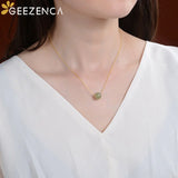 Jade Bead Silver Plated Necklace, Women's Clavicle Chain Choker