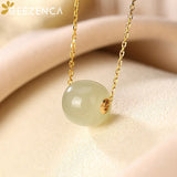 Jade Bead Silver Plated Necklace, Women's Clavicle Chain Choker