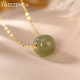 Jade Bead Silver Plated Necklace, Women's Clavicle Chain Choker