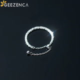 S925 Silver Adjustable Sparkling Ring Minimalism Italian Jewelry