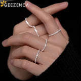 S925 Silver Adjustable Sparkling Ring Minimalism Italian Jewelry