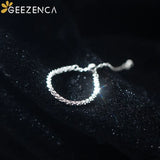 S925 Silver Adjustable Sparkling Ring Minimalism Italian Jewelry