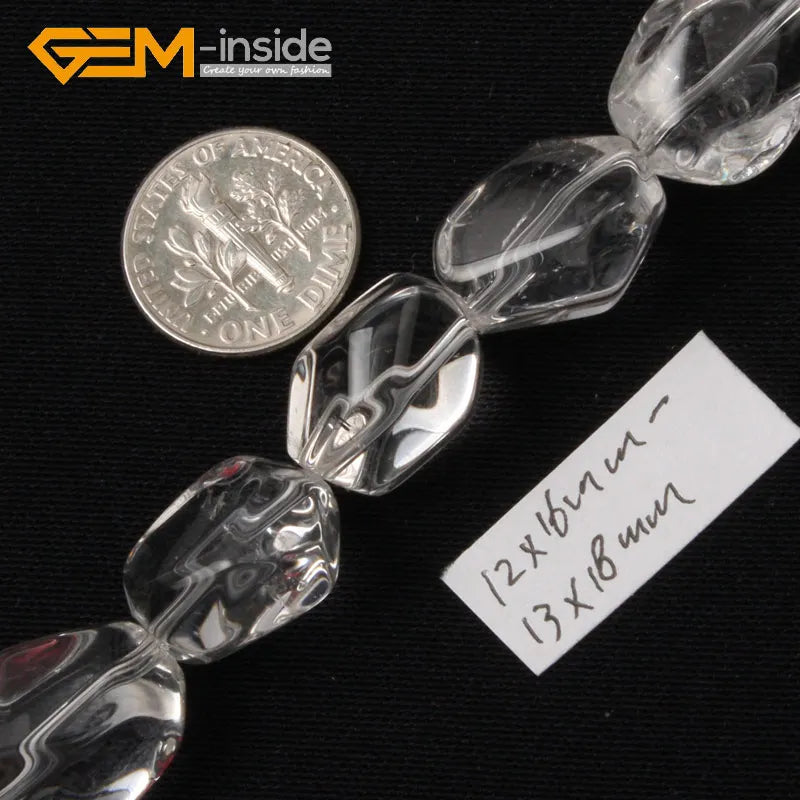 Rock Quartz Freeform Loose Beads 15 Inches
