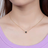 Round Birthstone Pendant Necklace for Women Girl