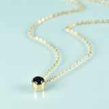 Round Birthstone Pendant Necklace for Women Girl