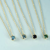 Round Birthstone Pendant Necklace for Women Girl