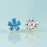 GEM'S BEAUTY 14K Rose Filled Sterling Silver Created Turquoise Stud Earrings