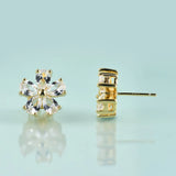 Lab Sapphire Stud Earrings for Women, Romantic Gift, Flower Earring