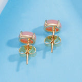 18K Filled 925 Silver Pink Opal Studs Earring for Women
