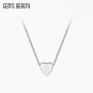 Initial Disc Pendant Necklace Tiny Heart Necklaces Jewelry Gift