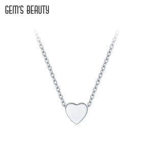 Initial Disc Pendant Necklace Tiny Heart Necklaces Jewelry Gift