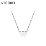Initial Disc Pendant Necklace Tiny Heart Necklaces Jewelry Gift