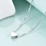 Initial Disc Pendant Necklace Tiny Heart Necklaces Jewelry Gift