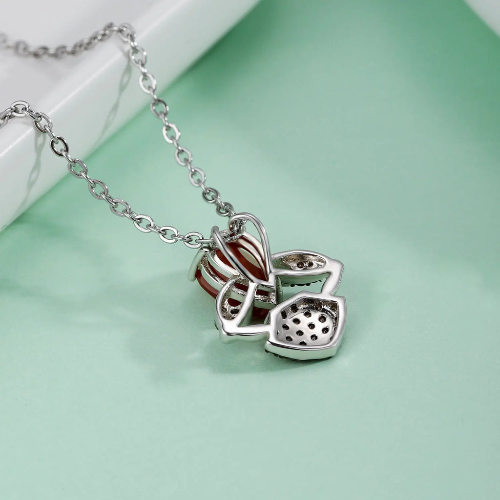 GEM'S BEAUTY Vintage Red Agate Pendant Necklace