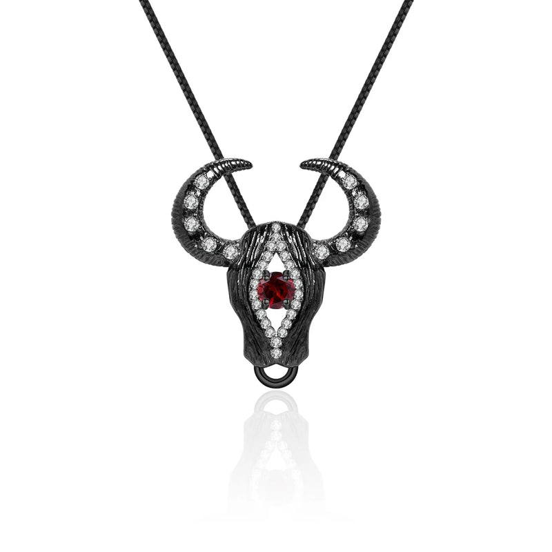 GEM'S BEAUTY Cow Pendant Necklace Real 925 Sterling Silver