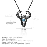 GEM'S BEAUTY Cow Pendant Necklace Real 925 Sterling Silver