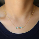 Turquoise Arrow Charm Necklace 925 Sterling Silver Geometric Triangle
