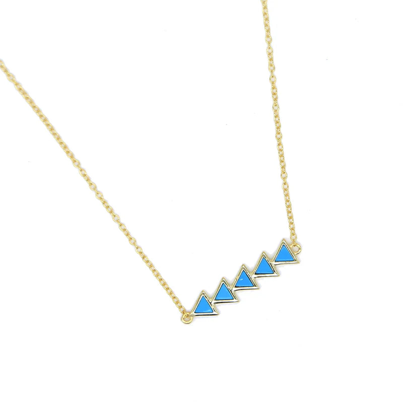 Turquoise Arrow Charm Necklace 925 Sterling Silver Geometric Triangle