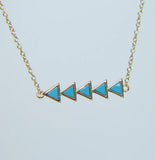 Turquoise Arrow Charm Necklace 925 Sterling Silver Geometric Triangle