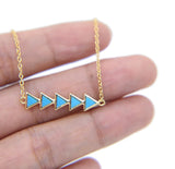 Turquoise Arrow Charm Necklace 925 Sterling Silver Geometric Triangle
