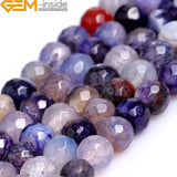 Natural Round Faceted Crackle Agate Beads 15inches DIY Necklace