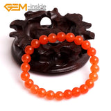 Orange Jade Beaded Stretchy Bracelet for Women Wholesale
