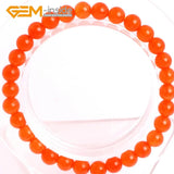 Orange Jade Beaded Stretchy Bracelet for Women Wholesale