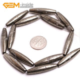8X30MM Pyrite Stone Beads Loose Bead 15 Inches