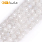Moonstone Round Beads for Jewelry Making DIY 15" Strand