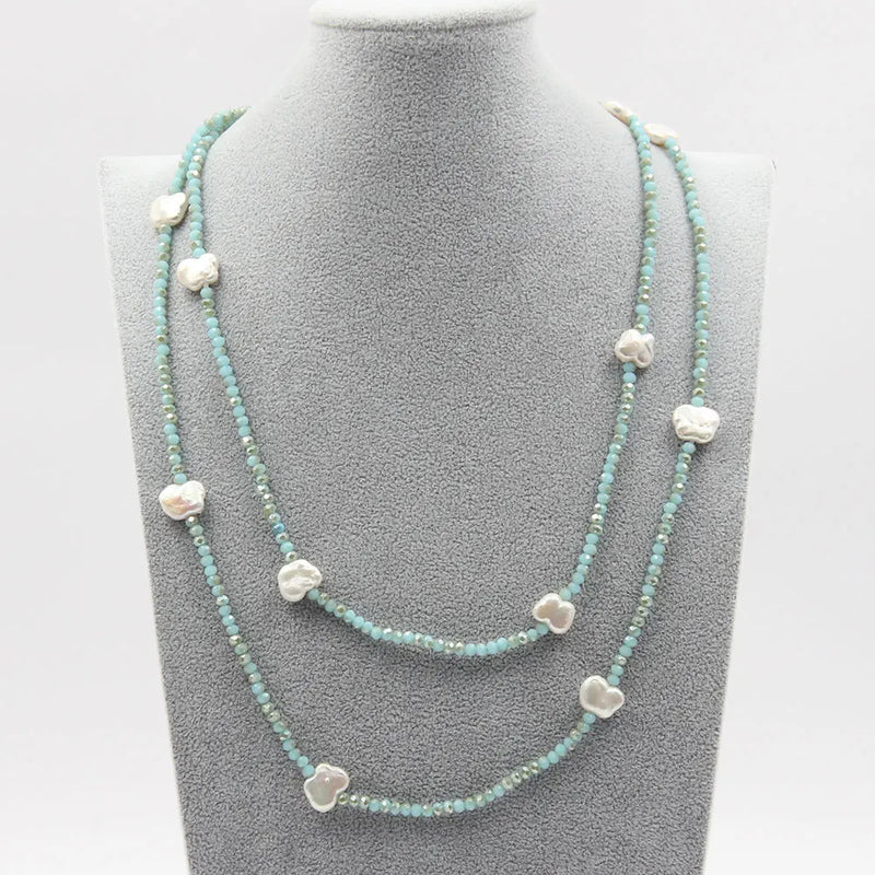 Butterfly Keshi Pearl Long Necklace for Women