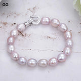 Pink Gray Purple Rice Pearl Bracelet for Women