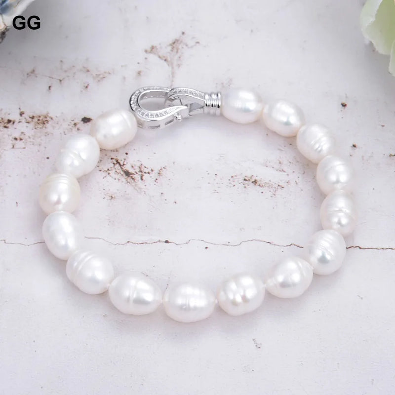 Pink Gray Purple Rice Pearl Bracelet for Women