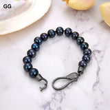 Keshi Pearl Bracelet 9-10MM Round Beads 8''