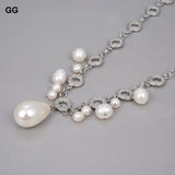 GG Jewelry Pearl Circle Chain Necklace Sea Shell Pendant
