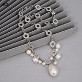 GG Jewelry Pearl Circle Chain Necklace Sea Shell Pendant