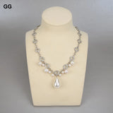 GG Jewelry Pearl Circle Chain Necklace Sea Shell Pendant
