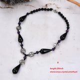 Natural Gems Quartz Crystal Agate Necklace Pendant for Women Lady